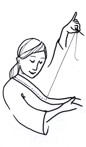 Dessin d'une couturière