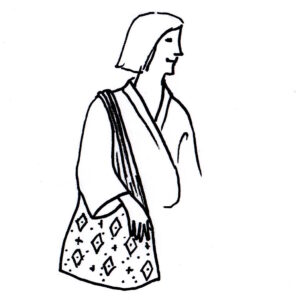 dessin de la Housse pour hakama portée à l'épaule
